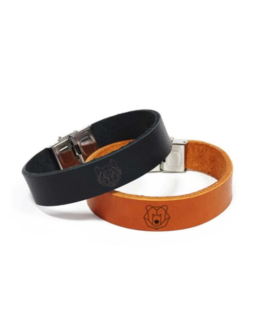 Zestaw Skórzanych bransoletek dla par grawer