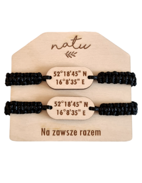 Sznurkowe Bransoletki dla par Współrzędne geograficzne