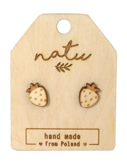 Kolczyki w kształcie Truskawek- drewniane