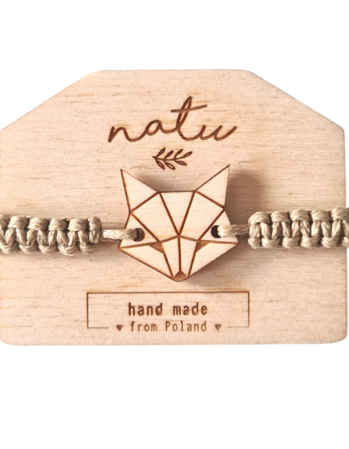 Sznurkowa drewniana Bransoletka LIS