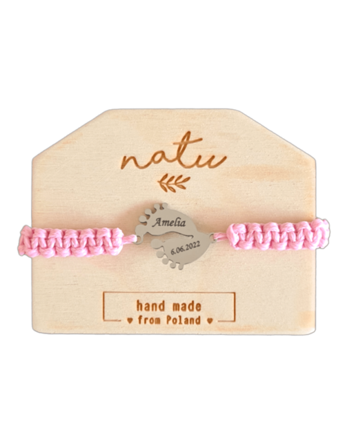 Personalizowana bransoletka Stópki na sznurku