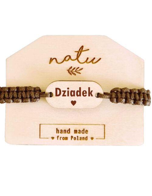 Prezent na DZIEŃ DZIADKA bransoletka z grawerem