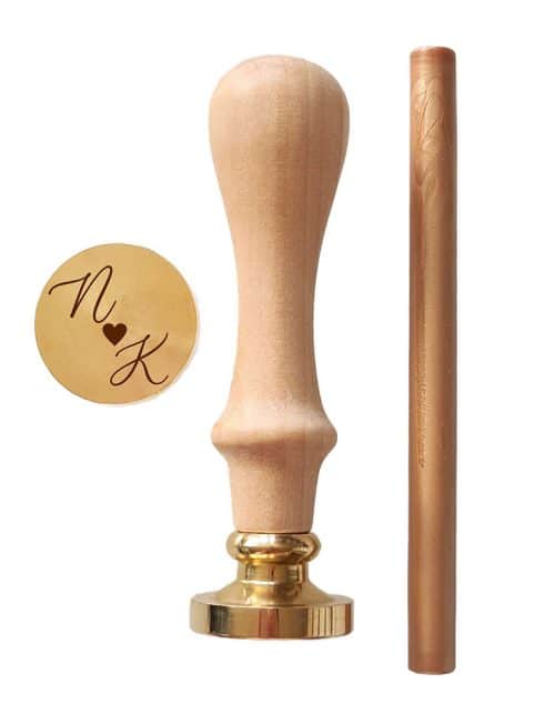 Pieczęć lakowa ślubny stempel do laku INICJAŁY 25 mm