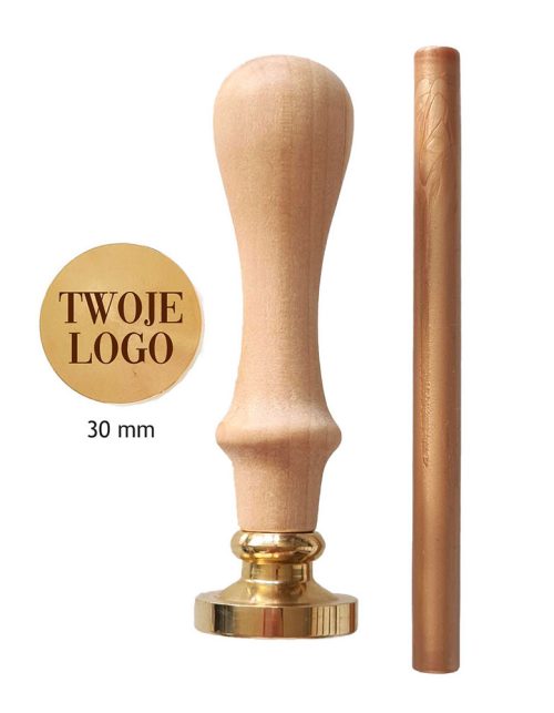 Stempel lakowy z Twoim logo personalizowana referentka 30 mm