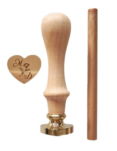 Stempel w kształcie serca ślubna pieczęć woskowa z grawerem